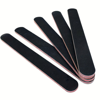 6 PCS Professional Double Sided 100/180 Grit Nail Files Emery Board Black Manicure Pedicure Tool And Nail Buffering Files