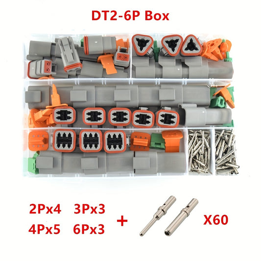 Kit de connecteurs de fils étanches série Deutsch DT, 250 pièces, prise scellée pour automobile avec boîte à broches, DT06-2/3/4/6S et DT04-2/3/4/6P 