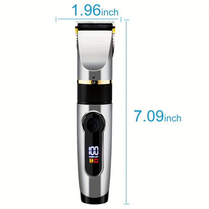 Waterproof Electric Hair Clipper with LED LCD Screen and Charging Model for Men and Husbands