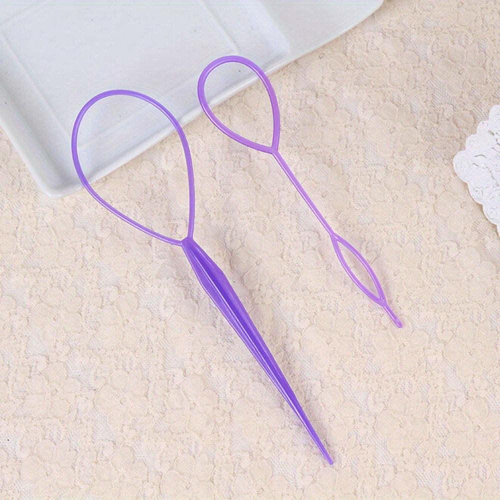 2pcs Multifunctional Topsy Tail Loop Hair Braided Ponytail Maker DIY Hair Styling Tool Accessories