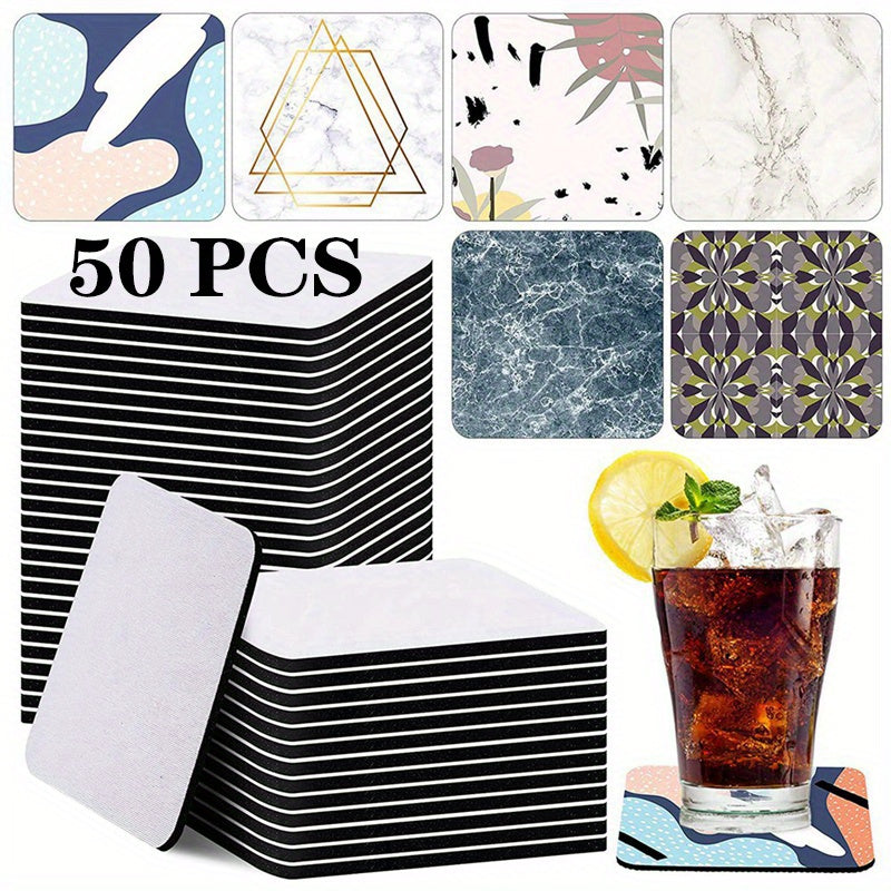 Square Sublimation Coaster Sublimation Blank Cup Mat Blank Rubber Coasters Heat Transfer Cup Mat Blank Cup Mat