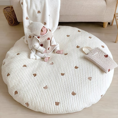 Adorable Rabbit Embroidered Baby Cushion Bedspread Blanket - Perfect for Your Little One!