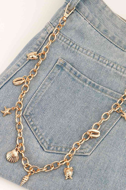 Sea Element Charm Iron Chain Belt