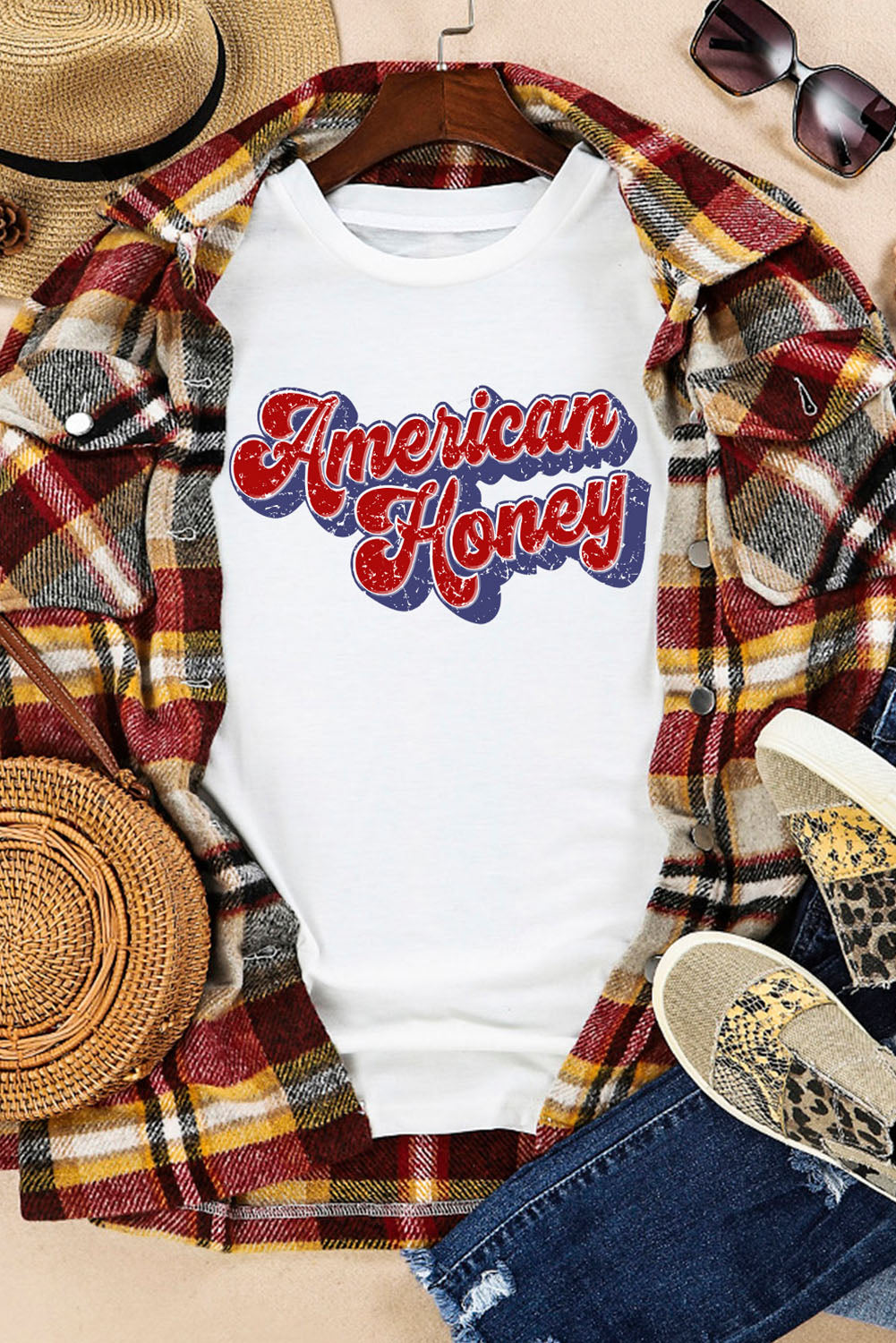 T-shirt à revers American HONEY