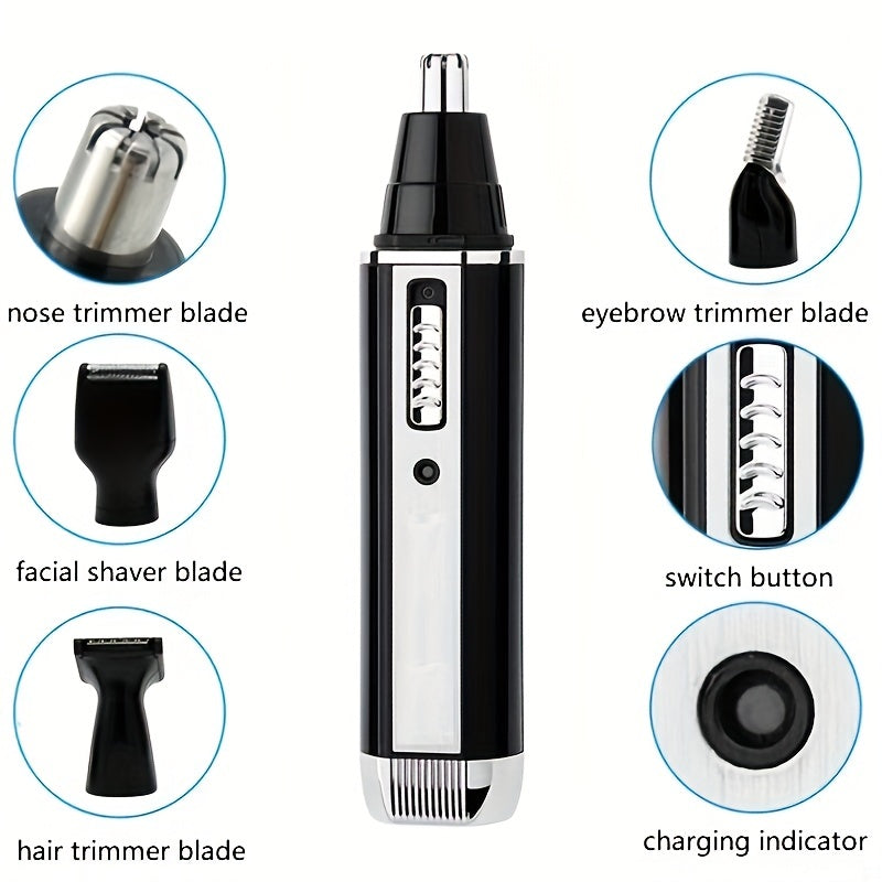 4 In 1 Rechargeable Men Electric Nose Ear Hair Trimmer Painless Women Trimming Side Burns Eyebrows Beard Hair Clipper Cut Shaver