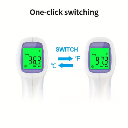 2-in-1 Digital Thermometer for Adults & Kids, Instant Accuracy & Fever Alarm - No Touch Forehead Thermometer for Baby (AAA Battery Not Included)