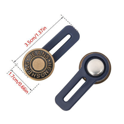 4pcs Random Color Magic Metal Button Extender For Pants Jeans Free Sewing Adjustable Retractable Waist Extenders Button Extended Length Is 0.71in