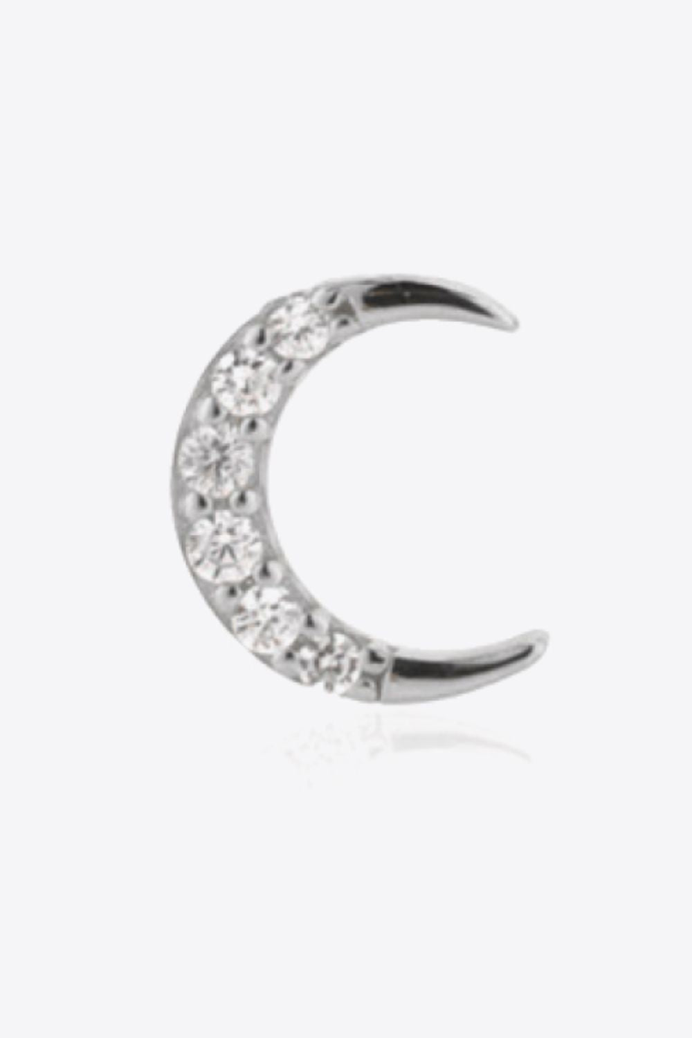 Boucles d'oreilles à tige en argent sterling 925 avec zircon et lune