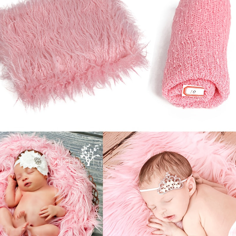 2pcs Baby Photo Wrap + Blanket 2-Piece Set Photography Props Baby Photo Studio Shoot Wrap