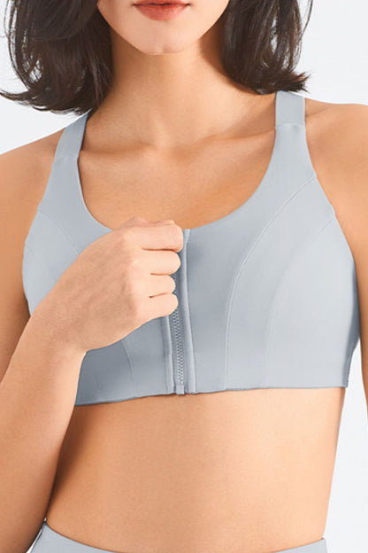 Soutien-gorge de sport zippé à dos nageur