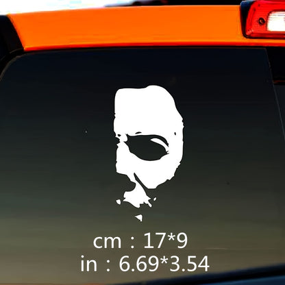 Waterproof Half Face Car Sticker - Perfect for Halloween and Horror Movies - Ideal for Cars, Trucks, Vans, Laptops, and Windows - Protects from Sun and Scratches