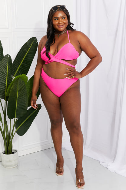 Marina West Swim Summer Splash - Ensemble de bikini dos nu en rose