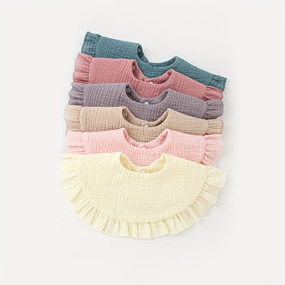 Serviette de salive à volants pour bébé 0-24M/0.0-944.88 pouces, bavoir en gaze de coton à 360 °, fournitures pour bébé, 1 pièce/6 pièces 