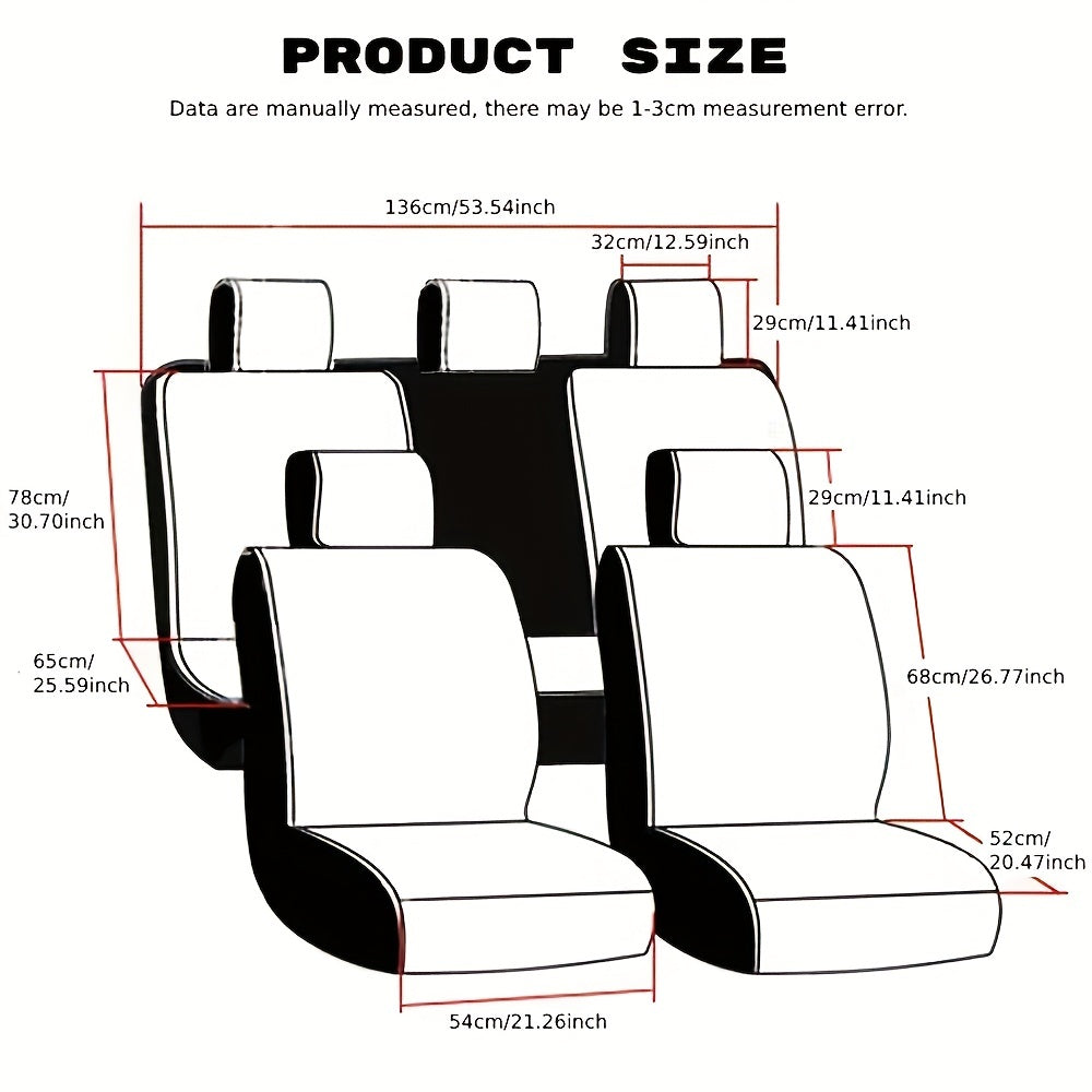 Upgrade Your Car Interior with This Easy-to-Install Front & Rear Split Bench Seat Cover - Black