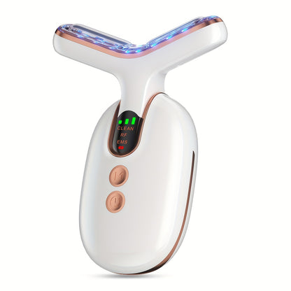 4-in-1 Radio Frequency Skin Tightening Machine: EMS Microcurrent Facial Device, Red Light Therapy, Thermal Vibrating Face Massager & More - Get Youthful & Flawless Skin Instantly!