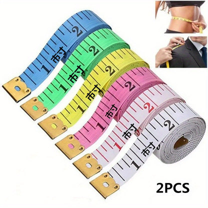 1pc, Inch Feet Soft Leather Ruler Measuring Clothes Ruler Cloth Ruler Tailor Meter Three Perimeters 59.06 Inch Color Random