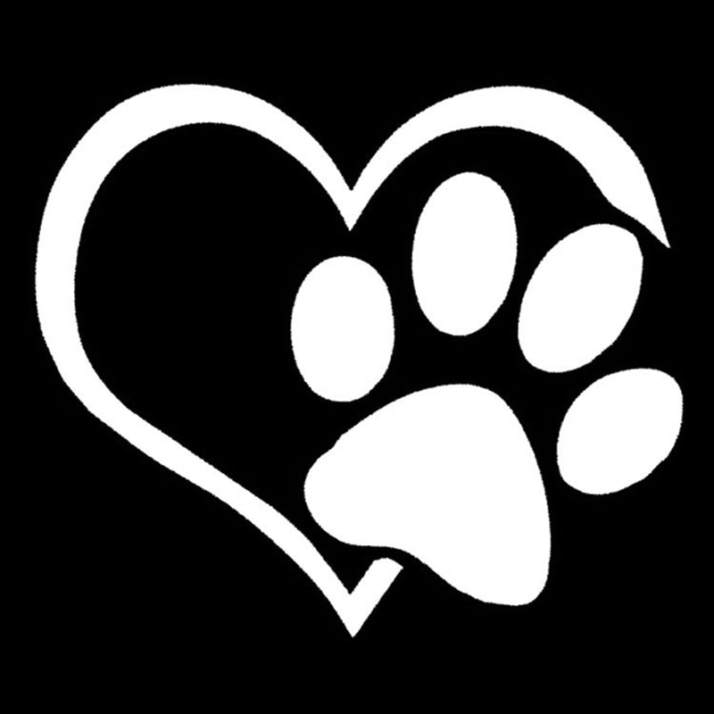 1pc Cute Heart Paw Car Decal - Show Your Love for Animals and Support Animal Rescue