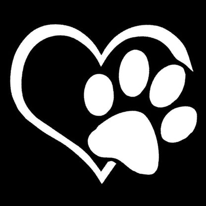 1pc Cute Heart Paw Car Decal - Show Your Love for Animals and Support Animal Rescue