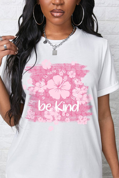 BE KIND - T-shirt à col rond avec motif floral