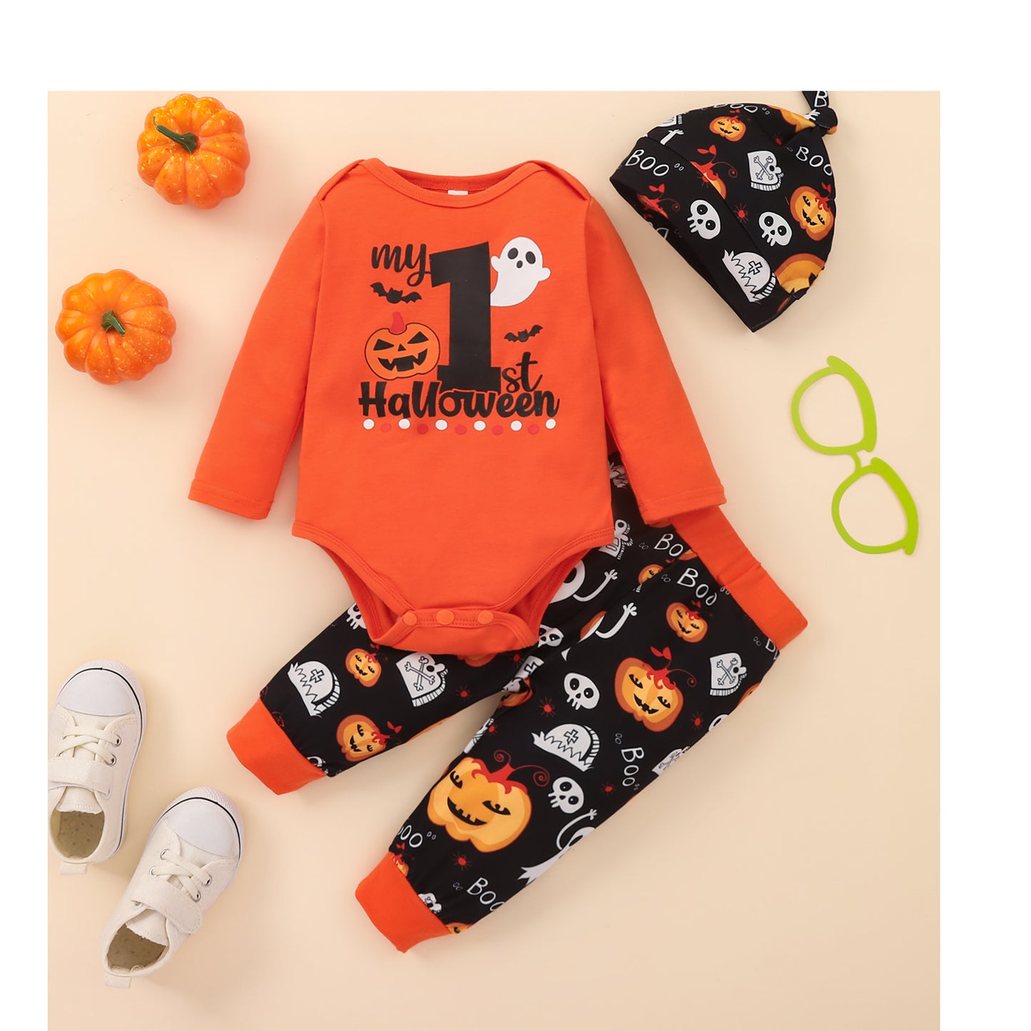 Ensemble body graphique MY FIRST HALLOWEEN et pantalon long imprimé