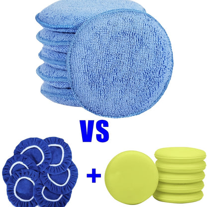 12 Pack of Blue Microfiber Wax Applicator Pads - Perfect for a Shiny Finish!