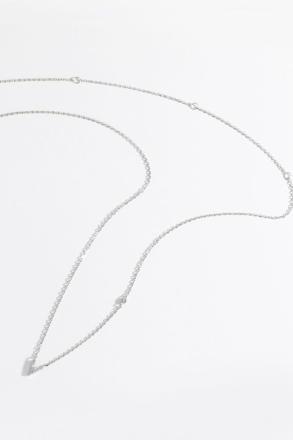 Collier en argent sterling 925 avec zircon V à Z