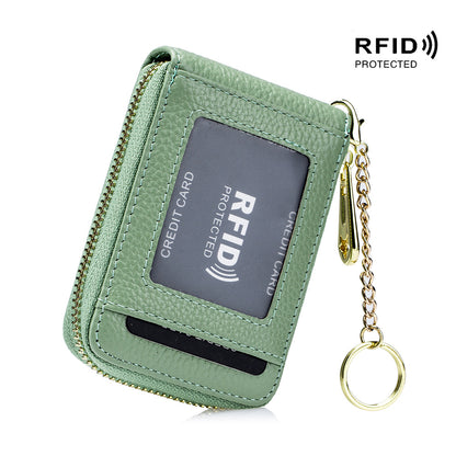 Porte-cartes de crédit RFID élégant – Portefeuille multi-compartiments avec étui à cartes simple à fermeture éclair 