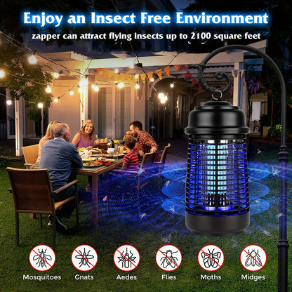 20W Electric Mosquito Zapper - Metal Grid, UV Light Fly Killer - Up To 1000sq. Ft Coverage - Waterproof - For Home, Patio, Garden, Kitchen