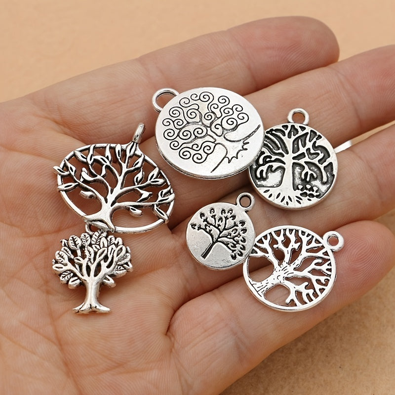 10Pcs Tree of Life Charm Pendants - Perfect for DIY Jewelry Making!