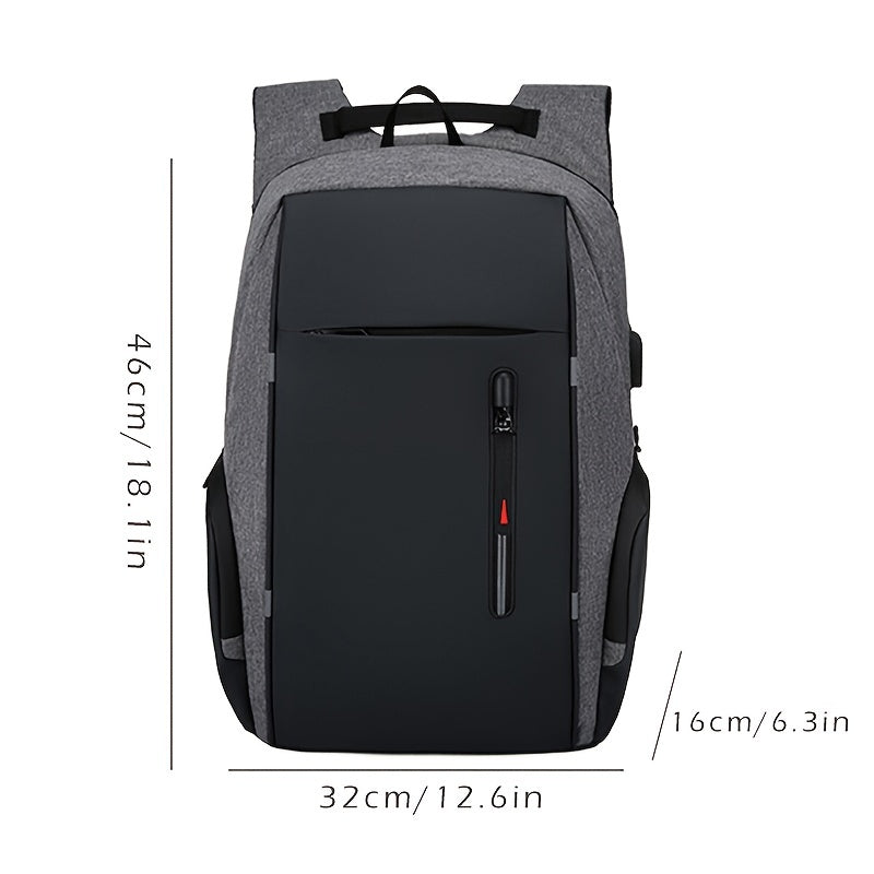 1pc Men's Anti-theft Bag Laptop Backpack, Large Capacity Business Bag For Travel, USB Charging Backpack