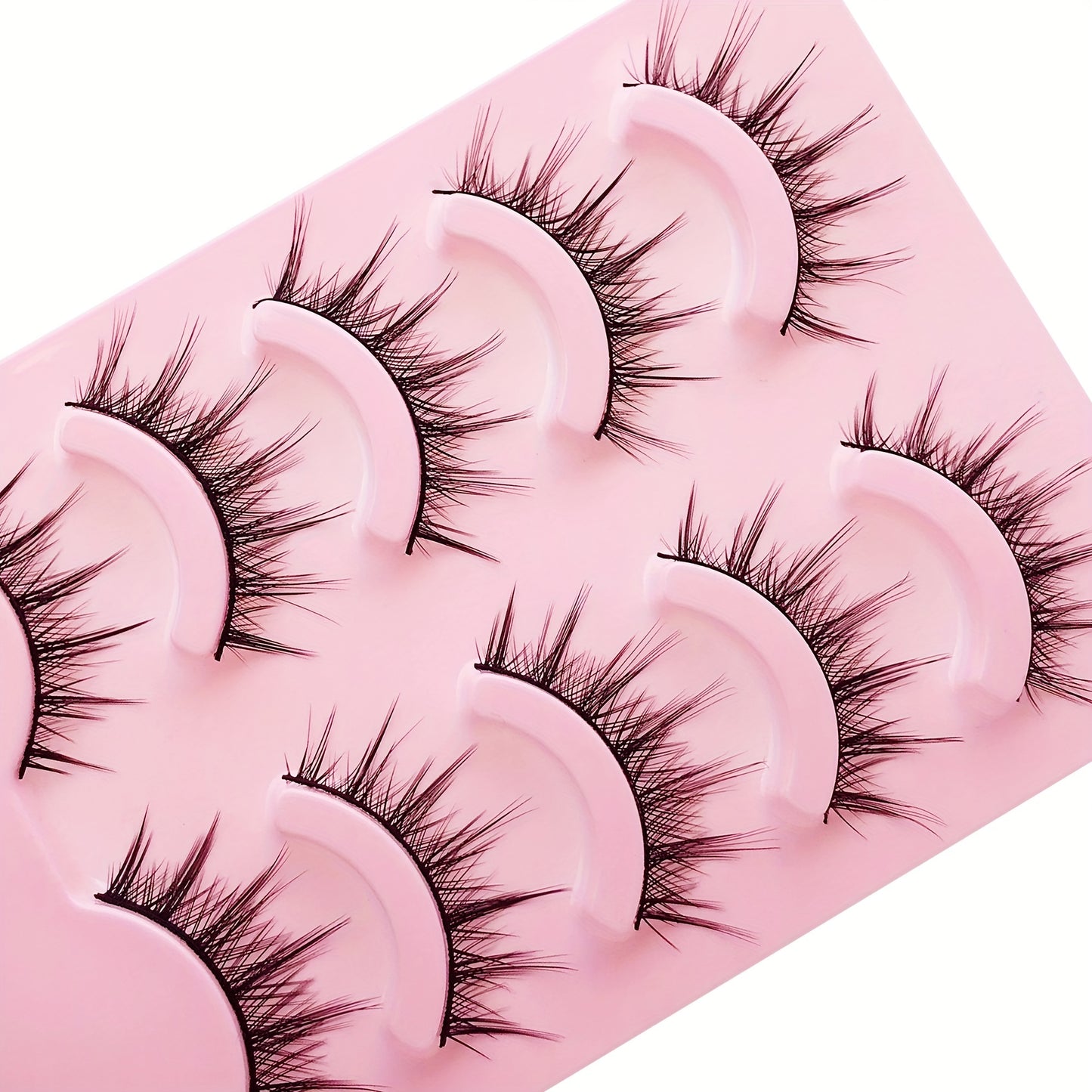 5-Pair Pack of Natural-Looking Manga Anime Lashes - Perfect for Cosplay, Korean, and Japanese Eyelashes!