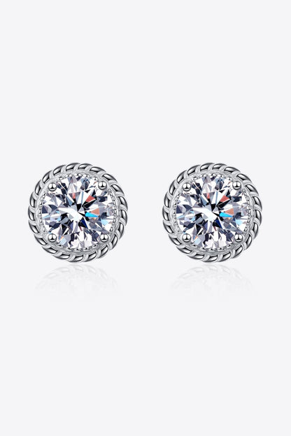 2 Carat Moissanite 925 Sterling Silver Stud Earrings