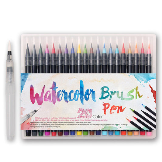 20 Vibrant Colors + 1 Brush Marker Pen - Perfect for Adult Coloring, Manga, and Comic Books!