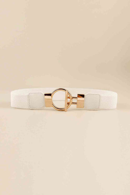 Circle Shape Buckle Zinc Alloy Buckle PU Leather Belt