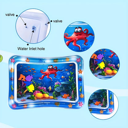 1pc Water Mat ，Water Play Mat For Babies Cute Baby Toys Inflatable Tummy Time Water Play Mat For Infants And Toddlers 3 To 12 Months Promote Development Baby Gifts