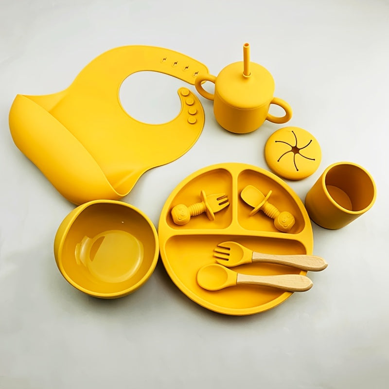 L'ensemble de collations parfait pour bébé : assiette, bol et gobelet de vidange portables en silicone - parfait pour les enfants ! 