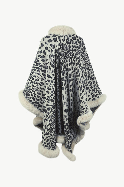 Leopard Open Front Poncho