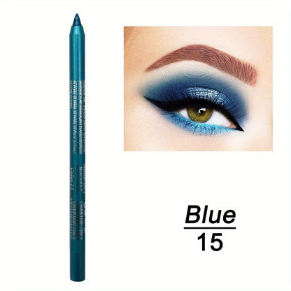 14-Color Eyeliner Palette: Highly Pigmented Pearly Shimmer & Metallic Finishes for Smokey Punk Gothic Look & Long-Lasting Waterproof Stick