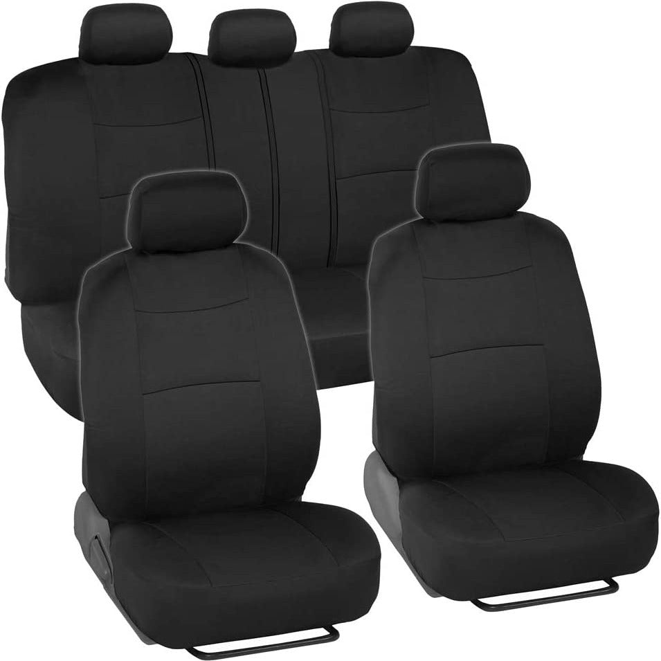 Upgrade Your Car Interior with This Easy-to-Install Front & Rear Split Bench Seat Cover - Black