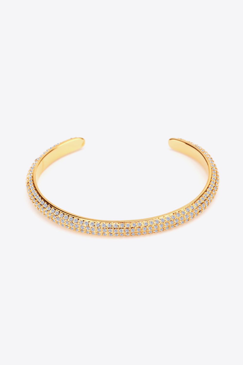 18K Gold-Plated Rhinestone Open Bracelet