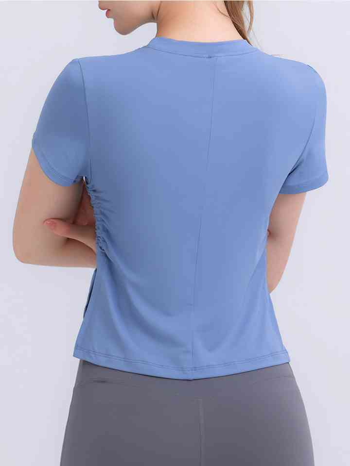 Round Neck Short Sleeve Active Top