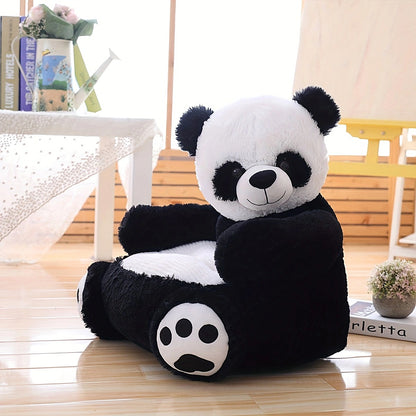 L'accessoire parfait pour la chambre de bébé : canapé en peluche pour enfant panda marron/noir 50 cm/19,68'' – Super doux, lavable et parfait pour les enfants ! 