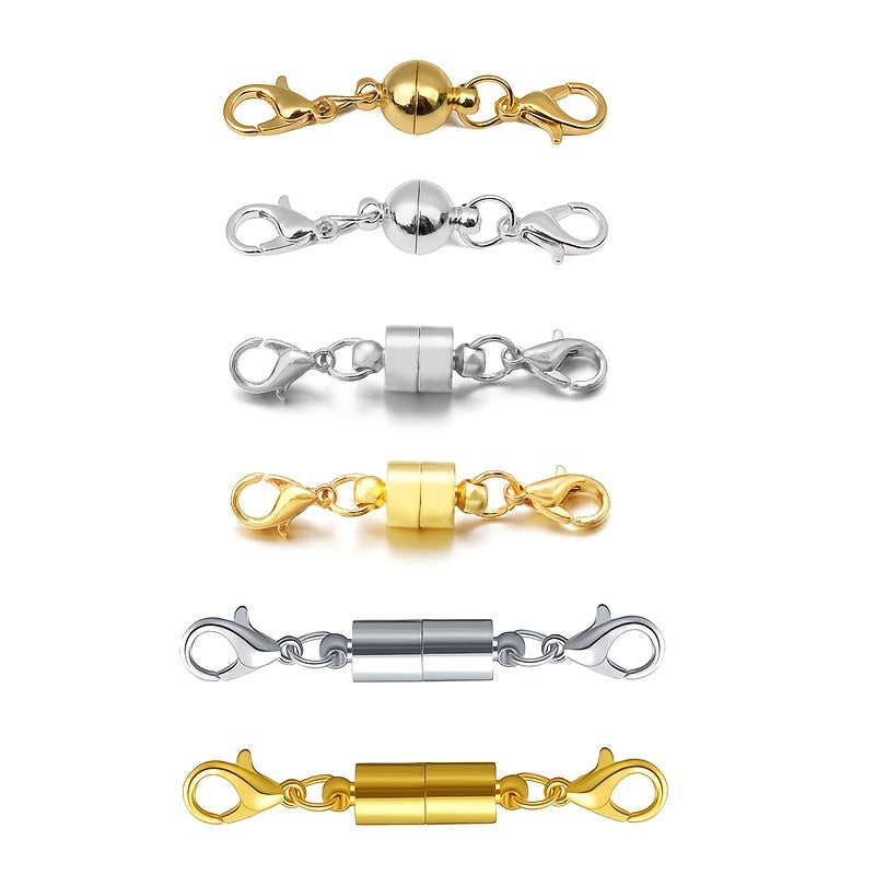 5-Pack Magnetic Clasp & Lobster Connectors - Perfect for Necklace & Bracelet DIY Jewelry!