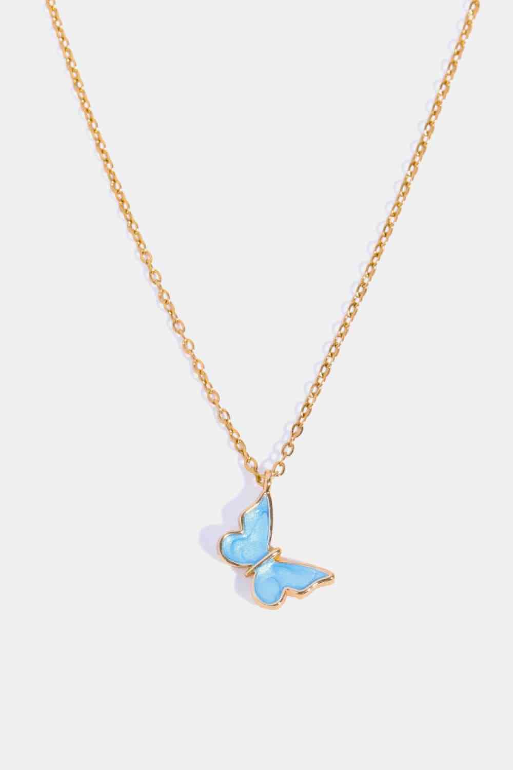 Butterfly Pendant Copper 14K Gold-Plated Necklace