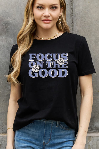 Simply Love Full Size FOCUS ON THE GOOD Graphic Cotton Tee