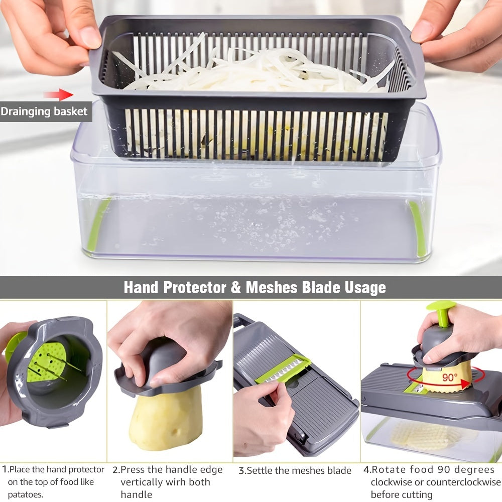 14-in-1 Vegetable Chopper: Effortlessly Slice, Dice, and Chop Veggies in Seconds!