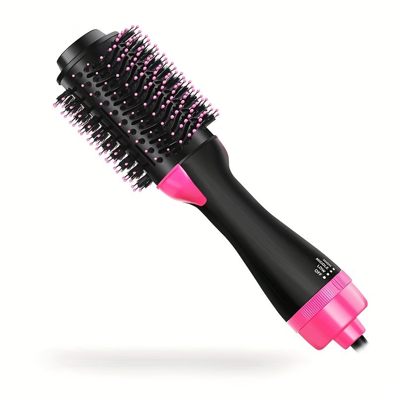 4-in-1 Hair Styling Tool: Hair Dryer Brush, Ceramic Oval Barrel, Volumizer & Straightener - Perfect for All Hair Types!