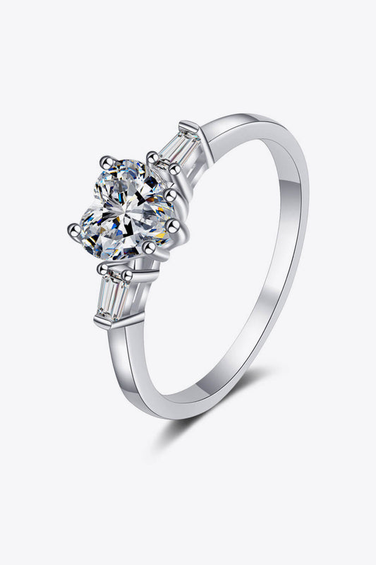 Bague coeur moissanite 1,2 carat