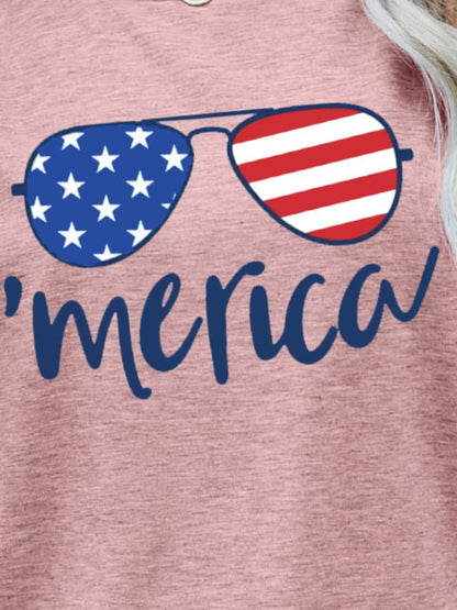 T-shirt graphique lunettes drapeau américain