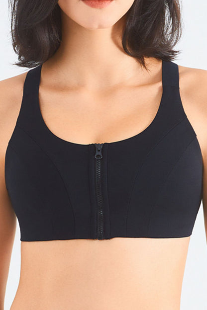 Soutien-gorge de sport zippé à dos nageur